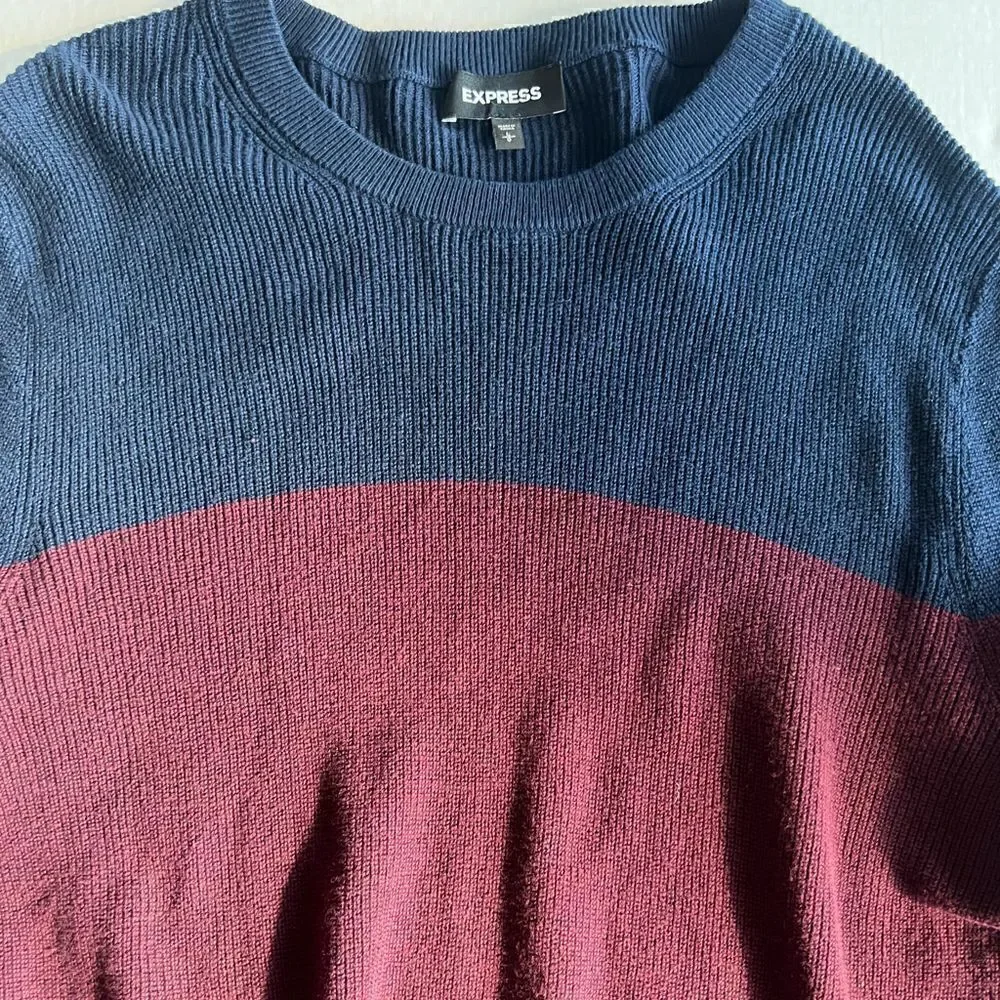 Men’s Express Large colorblock knit pullover sweater